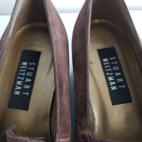 Stuart Weitzman tassel suede loafers choc brown 8M - Picture 10 of 13